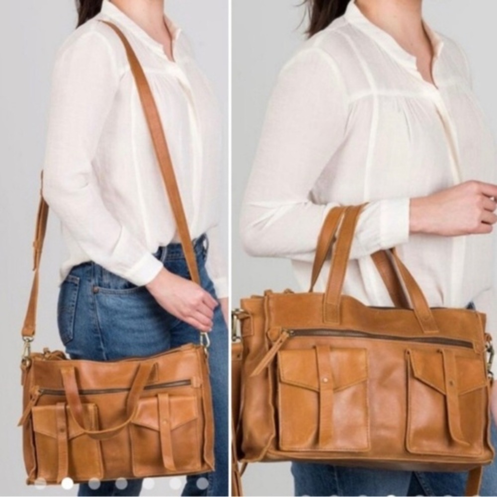 Joanna’s Favorite Satchel Raven + Lily Crossbody Shoulder Bag Brown Leather